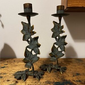 Partylite Verdigris Ivy Candle Holders